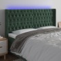 Cabecero con LED de terciopelo verde oscuro 183x16x118/128 cm de , Cabeceros y pies de cama - Ref: Foro24-3124447, Precio: 18...