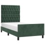 Dark green velvet bed frame with headboard 90x200 cm by , Beds and slatted bases - Ref: Foro24-3125919, Price: 162,99 €, Disc...