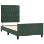 Dark green velvet bed frame with headboard 90x200 cm by , Beds and slatted bases - Ref: Foro24-3125919, Price: 162,99 €, Disc...