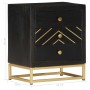 Solid black and gold mango wood nightstand 40x30x50cm by vidaXL, Nightstands - Ref: Foro24-286517, Price: 155,90 €, Discount: %