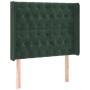 Cama box spring colchón y LED terciopelo verde oscuro 90x200 cm de , Camas y somieres - Ref: Foro24-3139724, Precio: 381,99 €...