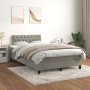 Cama box spring con colchón terciopelo gris claro 120x200 cm de , Camas y somieres - Ref: Foro24-3141473, Precio: 384,99 €, D...