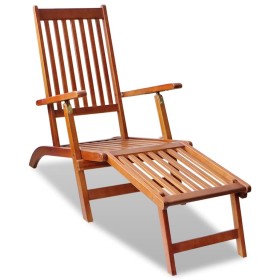 Garden lounger with footrest made of solid acacia wood by vidaXL, Loungers - Ref: Foro24-41433, Price: 125,94 €, Discount: %