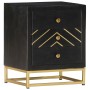 Solid black and gold mango wood nightstand 40x30x50cm by vidaXL, Nightstands - Ref: Foro24-286517, Price: 155,90 €, Discount: %