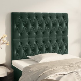 Headboards 2 units of dark green velvet 90x7x78/88 cm by , Headboards and footboards - Ref: Foro24-3116707, Price: 83,73 €, D...