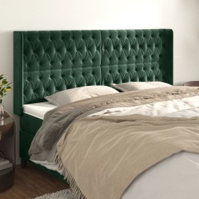 Cabecero con orejas de terciopelo verde oscuro 183x16x118/128cm de , Cabeceros y pies de cama - Ref: Foro24-3119979, Precio: ...