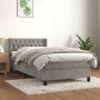 Cama box spring con colchón terciopelo gris claro 100x200 cm de , Camas y somieres - Ref: Foro24-3131123, Precio: 362,36 €, D...