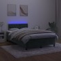 Cama box spring colchón y LED terciopelo verde oscuro 120x200cm de , Camas y somieres - Ref: Foro24-3134576, Precio: 382,99 €...