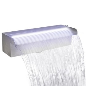 Rectangular LED pool waterfall fountain stainless steel 30 cm by vidaXL, Fountains and waterfalls - Ref: Foro24-41671, Price:...