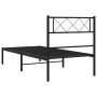 Bed frame with black metal headboard 90x190 cm by , Beds and slatted bases - Ref: Foro24-372269, Price: 63,10 €, Discount: %