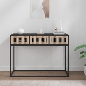 Mesa consola hierro y madera contrachapada negro 105x30x75 cm de , Mesas auxiliares - Ref: Foro24-352107, Precio: 105,26 €, D...