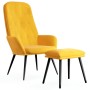 Sillón de relax con taburete terciopelo amarillo mostaza de , Sillones - Ref: Foro24-3097626, Precio: 141,87 €, Descuento: %