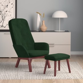 Sillón de relax con taburete terciopelo verde oscuro de , Sillones - Ref: Foro24-3097658, Precio: 175,99 €, Descuento: %