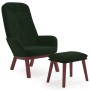 Sillón de relax con taburete terciopelo verde oscuro de , Sillones - Ref: Foro24-3097658, Precio: 175,99 €, Descuento: %