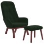 Sillón de relax con taburete terciopelo verde oscuro de , Sillones - Ref: Foro24-3097658, Precio: 175,90 €, Descuento: %