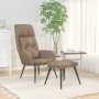 Sillón de relax con taburete tejido de microfibra gris taupe de , Sillones - Ref: Foro24-3097735, Precio: 143,98 €, Descuento: %