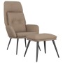 Sillón de relax con taburete tejido de microfibra gris taupe de , Sillones - Ref: Foro24-3097735, Precio: 143,98 €, Descuento: %