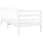 Estructura de cama individual de madera maciza blanco 90x190 cm de , Camas y somieres - Ref: Foro24-3100620, Precio: 103,75 €...