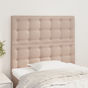 Headboards 2 units cappuccino synthetic leather 100x5x78/88 cm by , Headboards and footboards - Ref: Foro24-3116421, Price: 7...