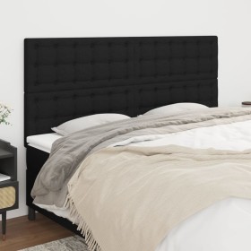 Cabeceros 4 unidades de tela negro 100x5x78/88 cm de , Cabeceros y pies de cama - Ref: Foro24-3116790, Precio: 110,62 €, Desc...