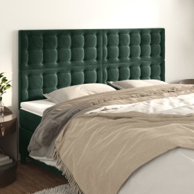 Cabeceros 4 unidades de terciopelo verde oscuro 100x5x78/88 cm de , Cabeceros y pies de cama - Ref: Foro24-3116835, Precio: 1...