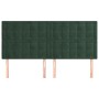 Headboards 4 units of dark green velvet 100x5x78/88 cm by , Headboards and footboards - Ref: Foro24-3116835, Price: 134,29 €,...