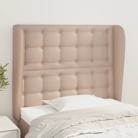 Headboard with ears cappuccino synthetic leather 103x23x118/128 cm by , Headboards and footboards - Ref: Foro24-3118045, Pric...