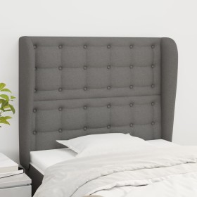 Headboard with dark gray fabric ears 103x23x118/128 cm by , Headboards and footboards - Ref: Foro24-3118381, Price: 74,44 €, ...