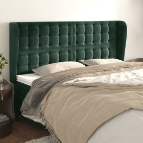 Headboard with dark green velvet ears 183x23x118/128cm by , Headboards and footboards - Ref: Foro24-3118453, Price: 142,99 €,...