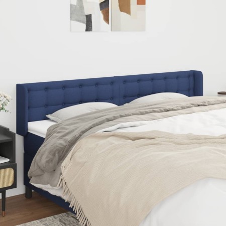 Blue fabric headboard 163x16x78/88 cm by , Headboards and footboards - Ref: Foro24-3119214, Price: 71,49 €, Discount: %