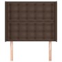 Headboard with brown synthetic leather ears 93x16x118/128 cm by , Headboards and footboards - Ref: Foro24-3119661, Price: 80,...