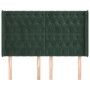 Headboard with dark green velvet ears 147x16x118/128cm by , Headboards and footboards - Ref: Foro24-3119967, Price: 151,59 €,...