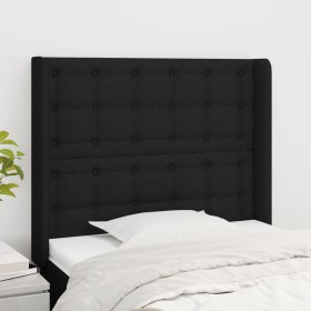 Cabecero con orejas de tela negro 83x16x118/128 cm de , Cabeceros y pies de cama - Ref: Foro24-3119990, Precio: 75,99 €, Desc...