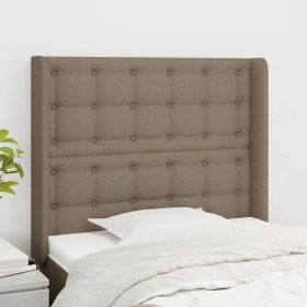 Headboard with ears in taupe gray fabric 83x16x118/128 cm by , Headboards and footboards - Ref: Foro24-3119992, Price: 76,00 ...