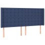 Cabecero con orejas de tela azul 203x16x118/128 cm de , Cabeceros y pies de cama - Ref: Foro24-3120042, Precio: 129,18 €, Des...