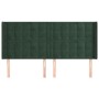 Headboard with dark green velvet ears 183x16x118/128cm by , Headboards and footboards - Ref: Foro24-3120077, Price: 137,59 €,...