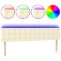 Headboard with LED cream synthetic leather 180x5x78/88 cm by , Headboards and footboards - Ref: Foro24-3121716, Price: 80,99 ...