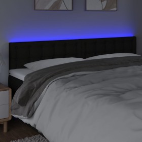 Black fabric headboard with LED 200x5x78/88 cm by , Headboards and footboards - Ref: Foro24-3122070, Price: 66,94 €, Discount: %