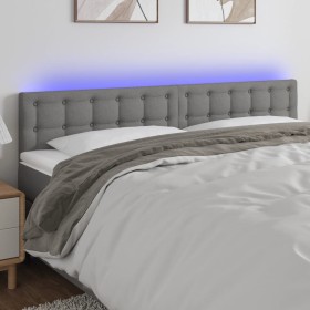 Headboard with LED in dark gray fabric 160x5x78/88 cm by , Headboards and footboards - Ref: Foro24-3122053, Price: 62,64 €, D...