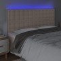 Kopfteil mit LED-Beleuchtung, Cappuccino-Kunstleder, 200 x 5 x 118/128 cm von , Kopf- und Fußteile - Ref: Foro24-3122537, Pre...