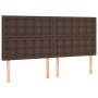 Headboard with LED lights brown synthetic leather 200x5x118/128 cm by , Headboards and footboards - Ref: Foro24-3122535, Pric...