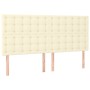 Headboard with LED lights cream synthetic leather 180x5x118/128 cm by , Headboards and footboards - Ref: Foro24-3122528, Pric...