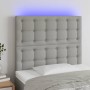 Headboard with LED lights light gray fabric 80x5x118/128 cm by , Headboards and footboards - Ref: Foro24-3122832, Price: 70,1...