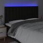 Cabecero con luces LED tela negro 160x5x118/128 cm de , Cabeceros y pies de cama - Ref: Foro24-3122866, Precio: 116,32 €, Des...