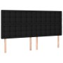 Cabecero con luces LED tela negro 160x5x118/128 cm de , Cabeceros y pies de cama - Ref: Foro24-3122866, Precio: 116,32 €, Des...