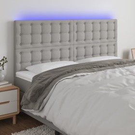 Headboard with LED lights light gray fabric 160x5x118/128 cm by , Headboards and footboards - Ref: Foro24-3122864, Price: 117...