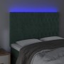 Headboard with LED lights dark green velvet 144x7x118/128 cm by , Headboards and footboards - Ref: Foro24-3122811, Price: 147...