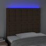 Headboard with LED lights dark brown fabric 100x5x118/128 cm by , Headboards and footboards - Ref: Foro24-3122851, Price: 81,...