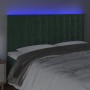 Headboard with LED lights dark green velvet 180x5x118/128 cm by , Headboards and footboards - Ref: Foro24-3122921, Price: 137...