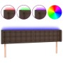 Headboard with LED brown synthetic leather 203x16x78/88 cm by , Headboards and footboards - Ref: Foro24-3123347, Price: 79,69...